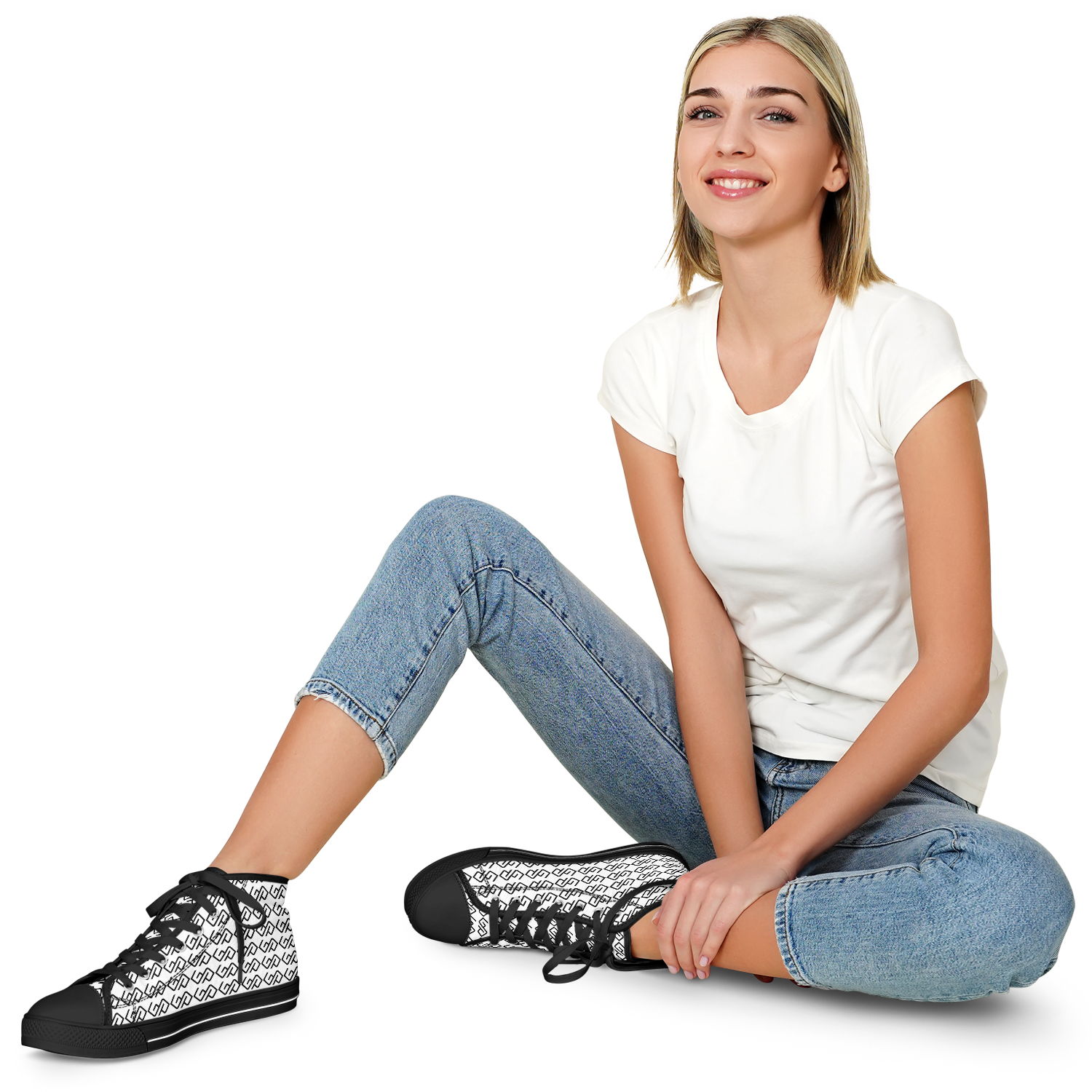 GYMPOLO Unisex Urban Peak High Top Shoes - White & Black