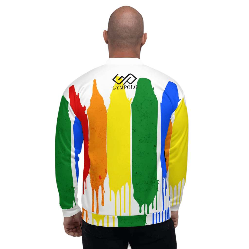 GYMPOLO Unisex Rainbow Bomber Jacket-GYMPOLO.COM