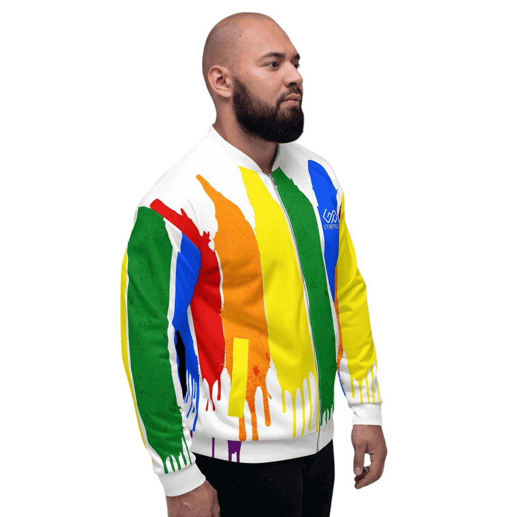 GYMPOLO Unisex Rainbow Bomber Jacket-GYMPOLO.COM